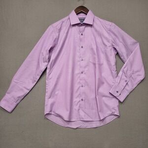 Vantage Business Men's Slim Fit‎ Long Sleeve Button Up Dress Shirt Size 15.5